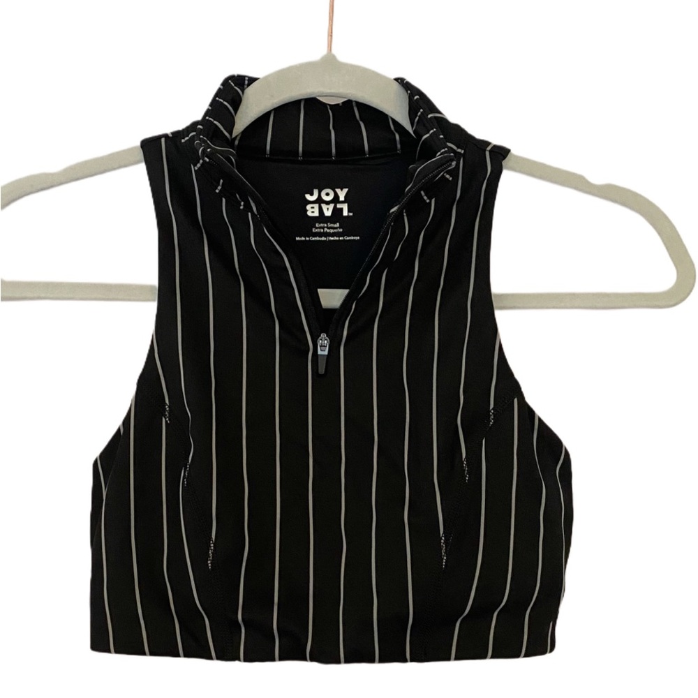 JoyLab Black and White Striped Tank Top – Size XS